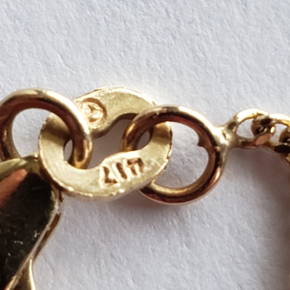 Vintage Gold Chain with Jade Necklace. - Picture 7 of 10